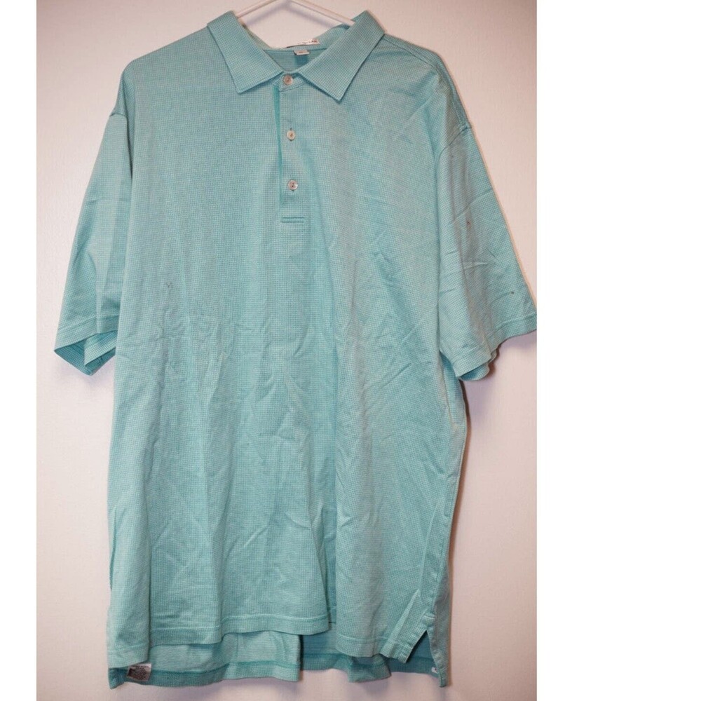 Peter Millar Turquoise XL Golf Polo Short Sleeve shirt pattern Mens
